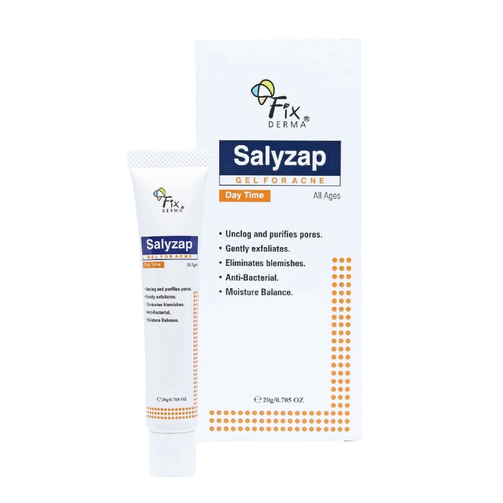 Gel giảm mụn ban ngày Fixderma Salyzap For Acne - 20g [NHẬP KHẨU CHÍNH HÃNG 100%]