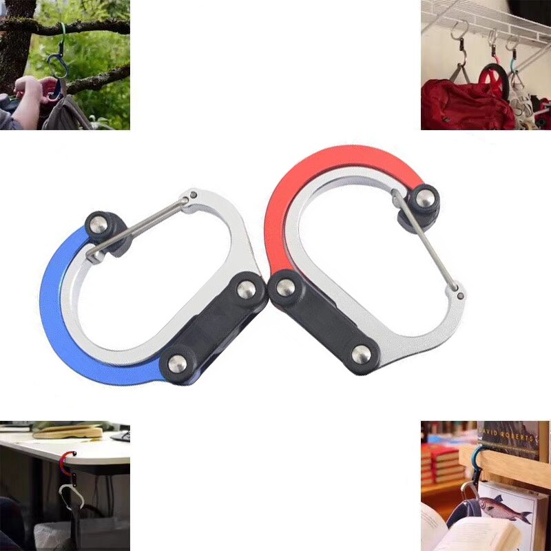 Móc Carabiner Hybrid không khóa kẹp mạnh dùng cho hoạt động cắm trại câu cá leo núi du lịch ngoài trời