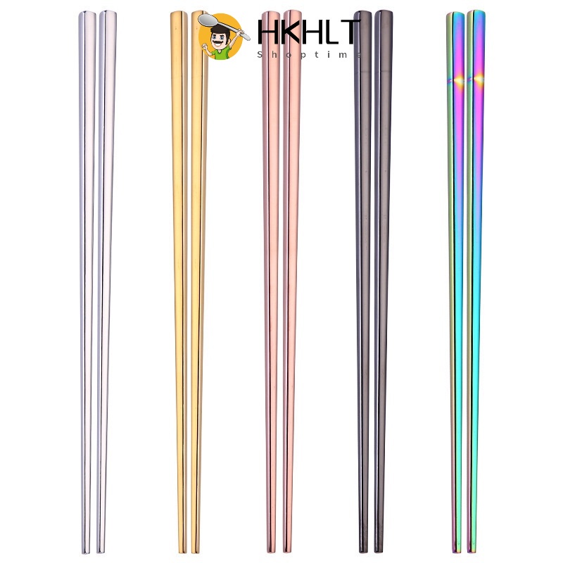 Đôi Đũa Thép Không Gỉ Dài 23cm Nhiều Màu Tùy Chọn