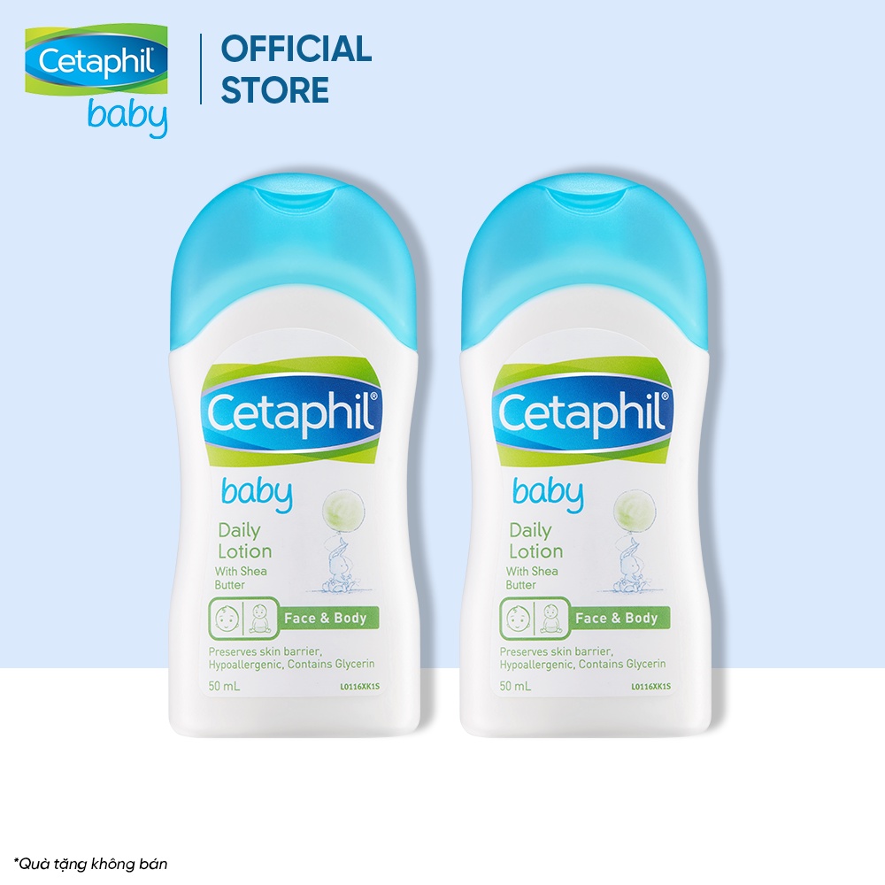 [GIFT] Combo 2 Sữa dưỡng ẩm dịu nhẹ hằng ngày cho bé Cetaphil Baby Daily Lotion 50ml/chai