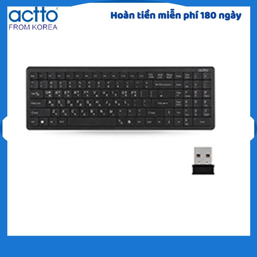 Bàn phím không dây văn phòng Nano RF Keyboard Actto KBD-34 HÀNG NỘI ĐỊA HÀN QUỐC CHÍNH HÃNG