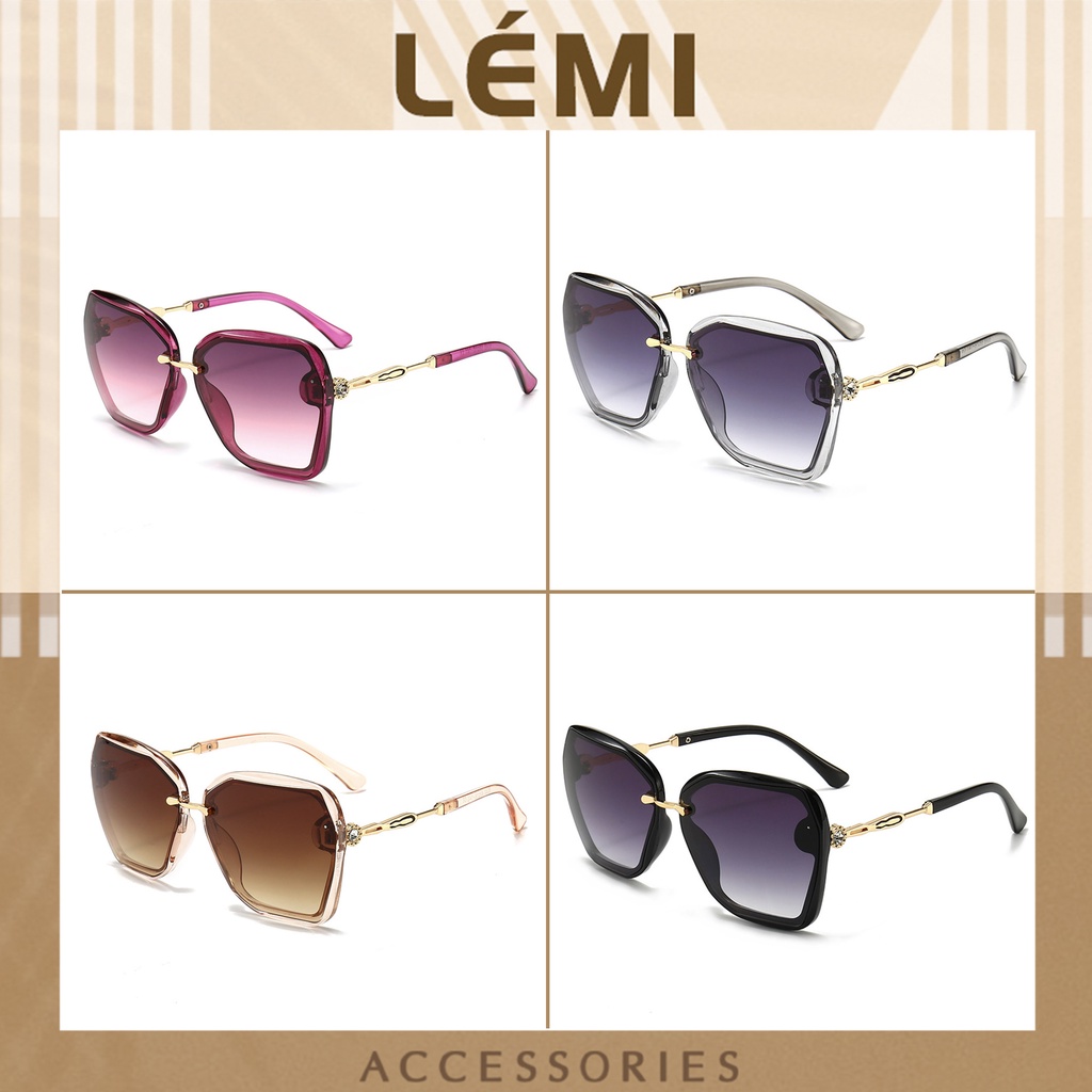 Kính mát nữ gọng thép chống tia uv400 kính râm to bản thời trang hàn quốc 6048 lemi accessories