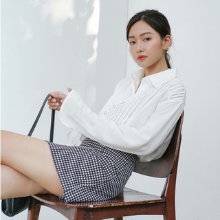 Áo sơ mi nữ trắng dâp li cổ đức lụa cao cấp Sammy Harriet