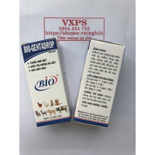 [Mã PET50K giảm Giảm 10% - Tối đa 50K đơn từ 250K] Chai Nước Nhỏ Mắt Bio - Gentadrop 10ml Cho Thú Cưng Chó Mèo