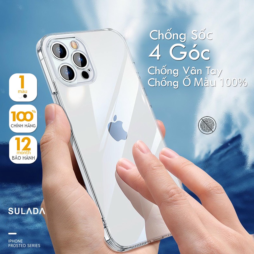 Ốp Trong Suốt SULADA Không Ố, Bảo Vệ Góc, Chống Vân Tay 13Promax/ 13Pro/ 13/ 12/ 12Pro/ 12Promax/ 11/ 11pro/ 11promax