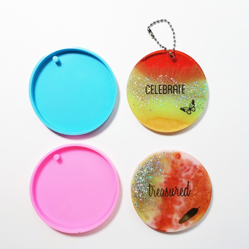 Khuôn Silicone Hình Tròn Làm Móc Khóa / Trang Sức DIY