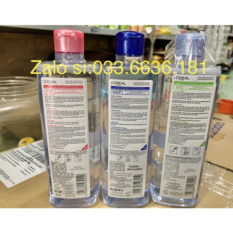 nước tẩy trang L’oreal chai 400ml chuẩn hàng loại 1