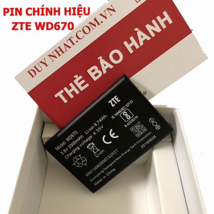 Pin ZTE WD670 2300mAh cho cục phát wifi di động Pin Nguyên Zin Bóc Máy Siêu Bền wi-pod wd670, jazz 4g