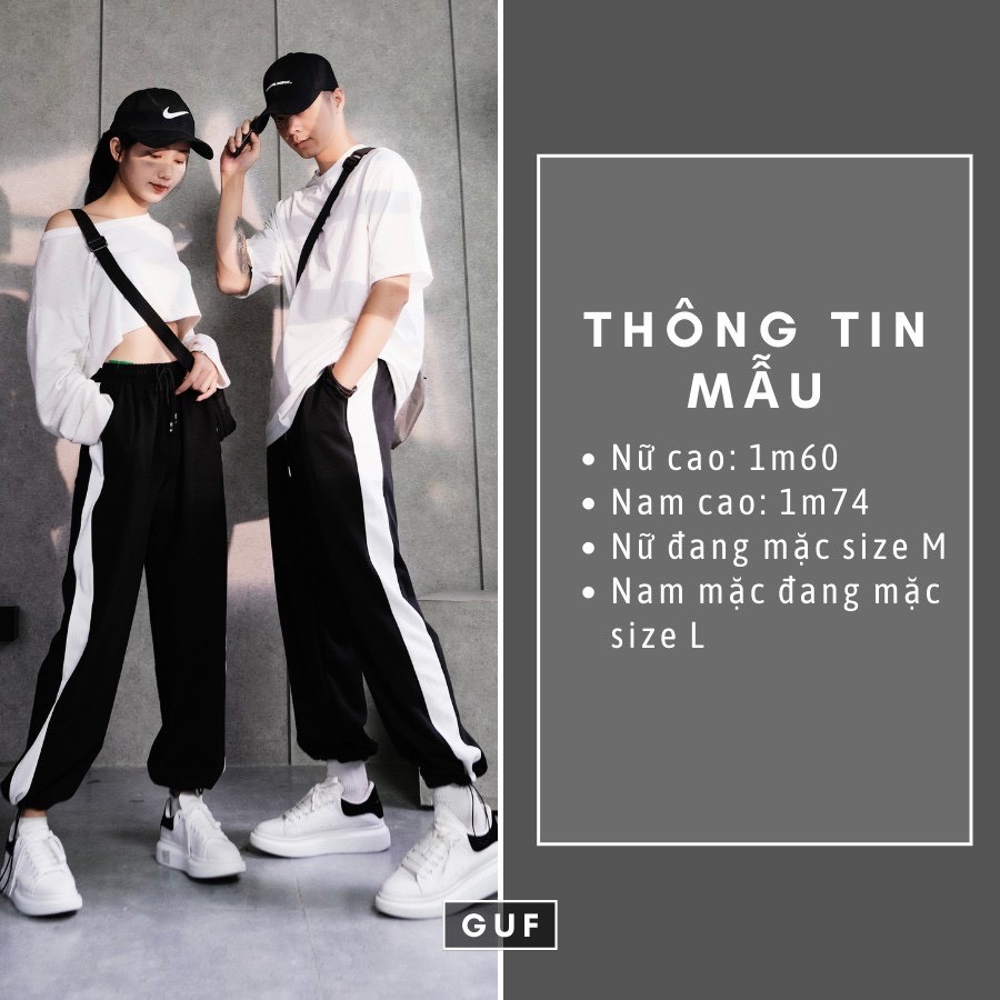 Quần 3 Sọc Ống Rộng Thể Thao Unisex - Culottes kẻ trắng dáng suông cạp chun basic Ulzzang SIÊU HOT-mặc được 2 kiểu Hàng