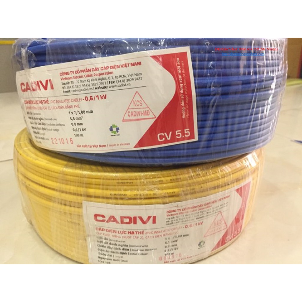 [ HÀNG CHÍNH HÃNG] Dây Cáp Điện Đơn CaDiVi CV 2X32, 2X50 mm CUỘN 100M