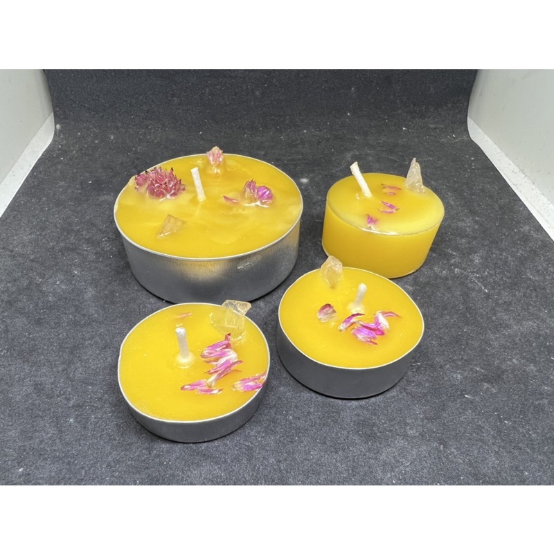 Nến Tealight sáp bơ hoa khô handmade