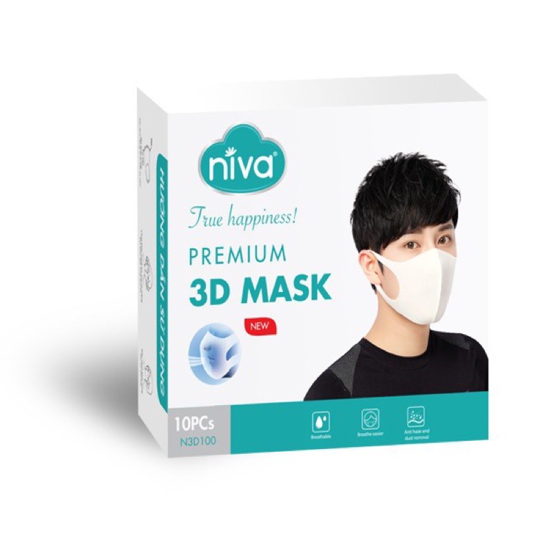 Hộp khẩu trang 3d mask Niva người lớn (10 cái)