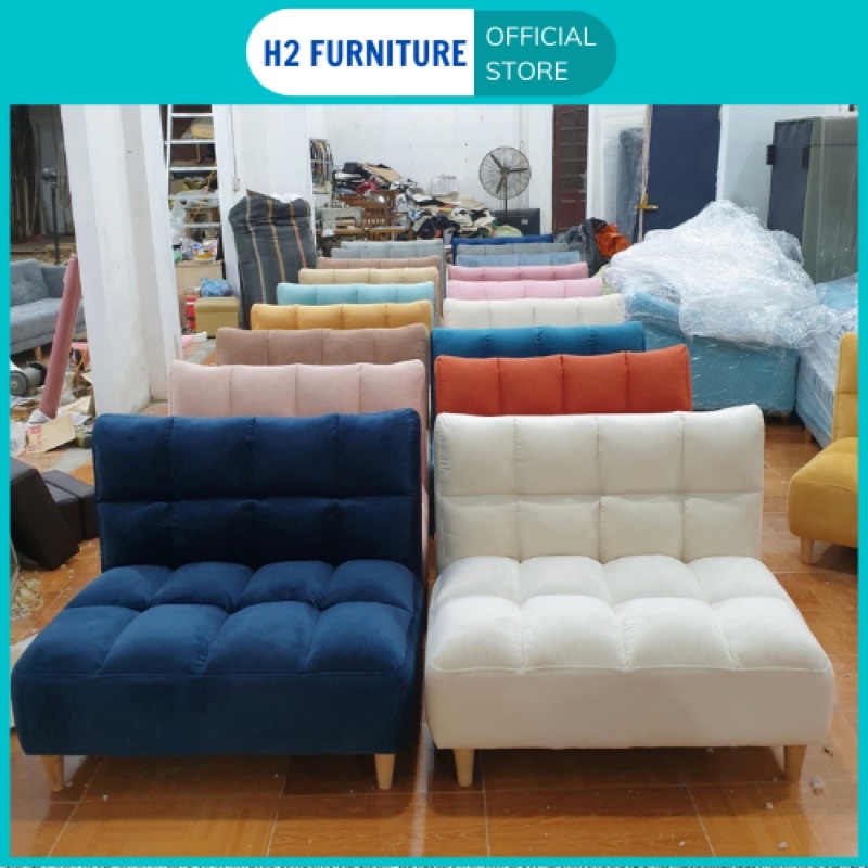 Ghế sofa đơn Béo Tami H2 Furniture êm ái, chất liệu nỉ khung gỗ tự nhiên cho phòng khách, phòng ngủ