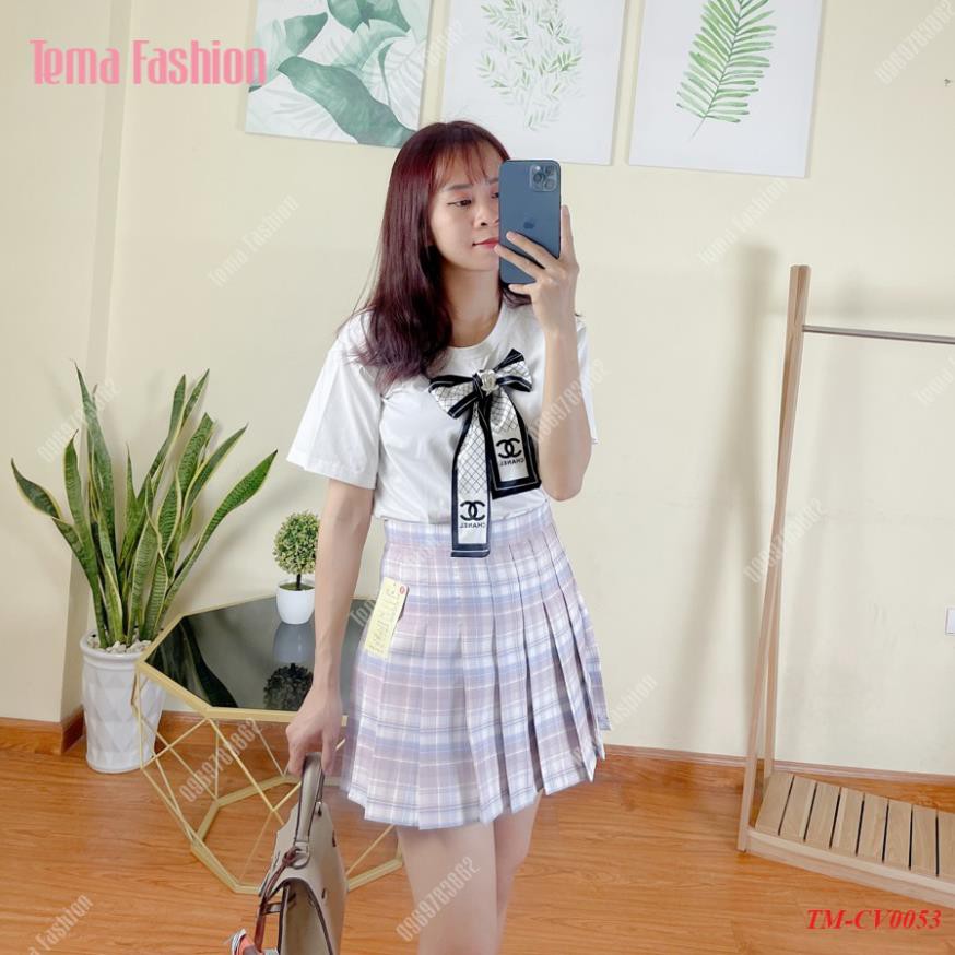Chân váy ngắn nữ 4Tfashion - Chân váy tennis xếp ly kẻ caro kèm quần trong siêu xinh | BigBuy360 - bigbuy360.vn