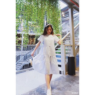 ĐẦM TẦNG TAY LOE CỘT EO D983 (VÒNG 1 DƯỚI 90)