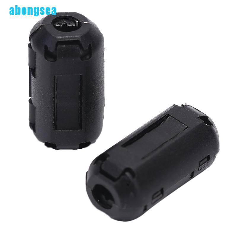 Abongsea 2pcs Black 5mm Clip-on Noise Ferrite Core Ring Bead Filter RFI EMI Cable Clip