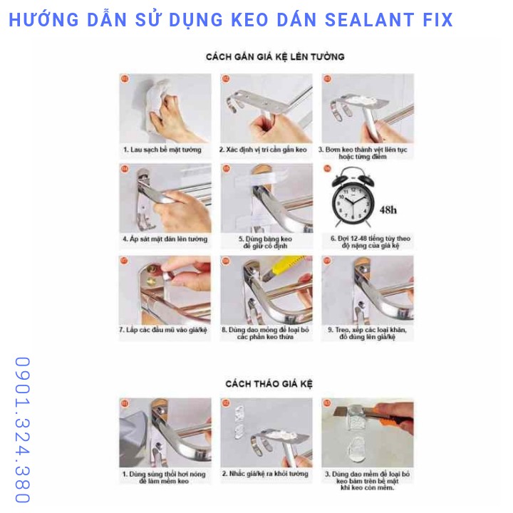 Keo Dán Nội Thất Sealant FIX Siêu Chắc,Chịu Lực Tốt Giá Rẻ