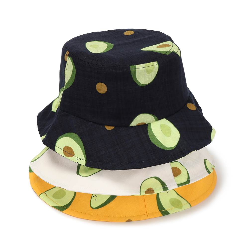 Nón Tai Bèo Vành Rộng Vải Nhung Thêu Hình Quả Bơ Thời Trang Mùa Hè