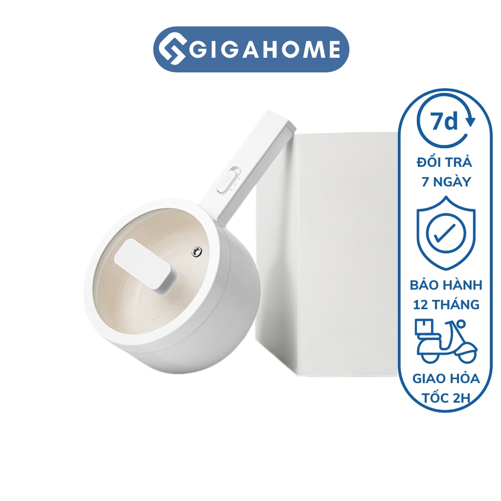 Nồi Lẩu Điện Đa Năng Nấu Mì, Chiên Xào GIGAHOME Lòng Nồi Chống Dính Dung Tích 2L 9597