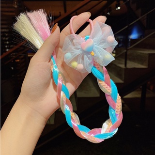 Dây cột tóc Pony phối ren, tóc giả cho bé gái