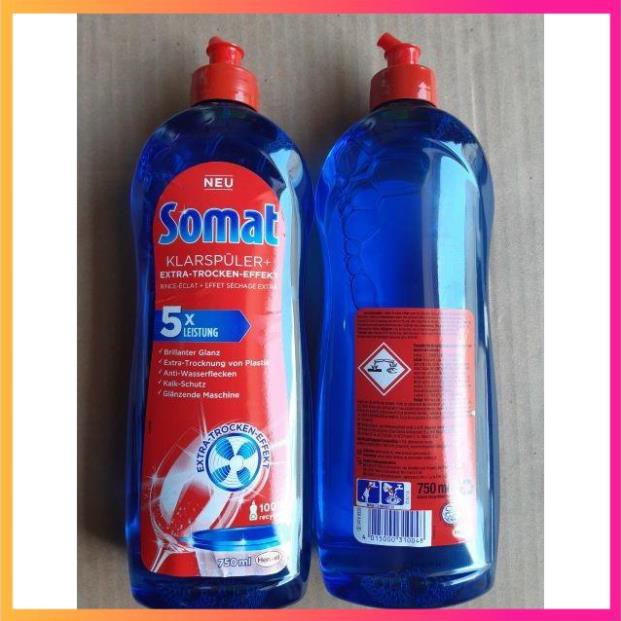 Nước làm bóng, trợ xả cho máy rửa bát Somat 750ml