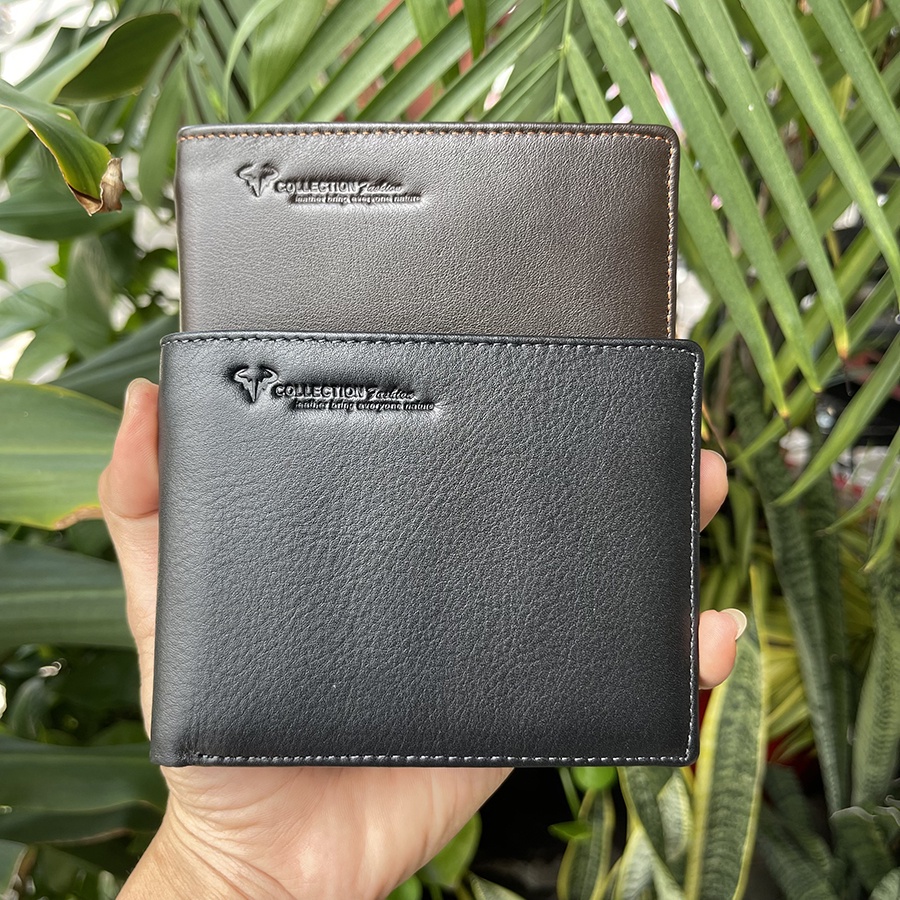 Ví Nam Da Bò Cao Cấp VB81 Dáng Ví Ngang Form Lớn Kích Thước 9.5 x 12.5cm Hai Màu Đen Nâu Bảo Hành Da 24 Tháng Full Hộp