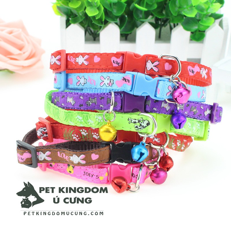 Vòng cổ chó mèo: vòng 2 lớp kèm chuông nhỏ