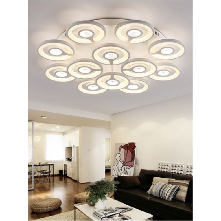 Đèn trần RENTOR 3 chế độ ánh sáng hiện đại trang trí nội thất - kèm bóng LED chuyên dụng và điều khiển từ xa