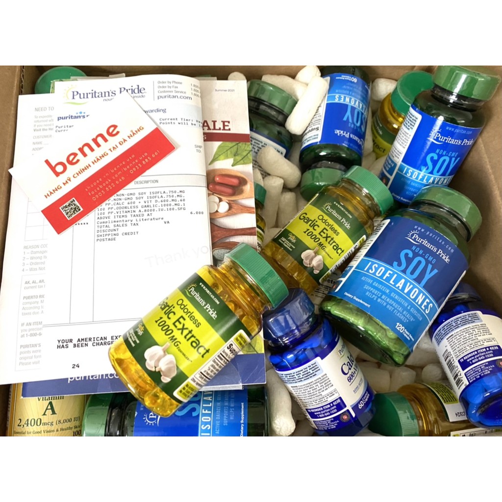 Viên uống tinh dầu tỏi KHÔNG MÙI Puritan’s Pride Odorless Garlic Extract 1000mg (100 viên) của Mỹ