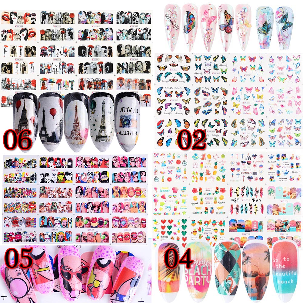 Miếng Dán Trang Trí Móng Tay Nghệ Thuật Họa Tiết Dễ Thương