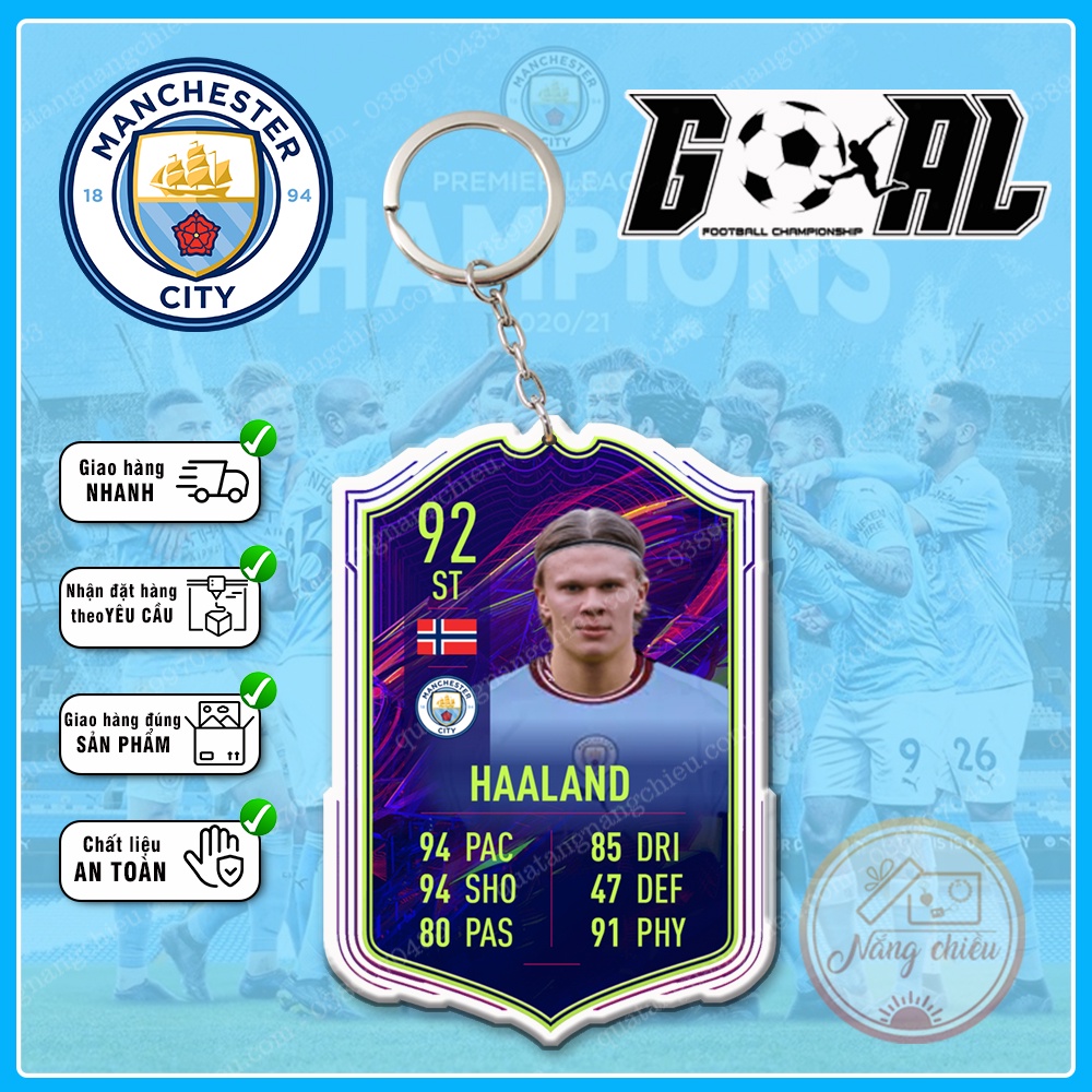 Móc Khóa Haaland TOTS ☘️MÓC KHÓA THẺ CẦU THỦ☘️