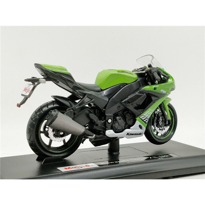 XE MÔ HÌNH - MOTO Kawasaki ZX-10R GREEN - MAISTO tỷ lệ 1:18