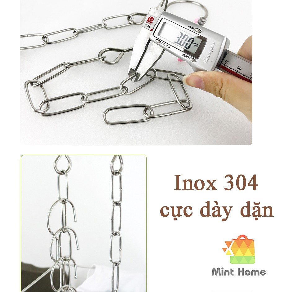 Dây xích inox treo móc quần áo, đồ đa năng thông minh giúp tiết kiệm 90% diện tích tủ C _X35