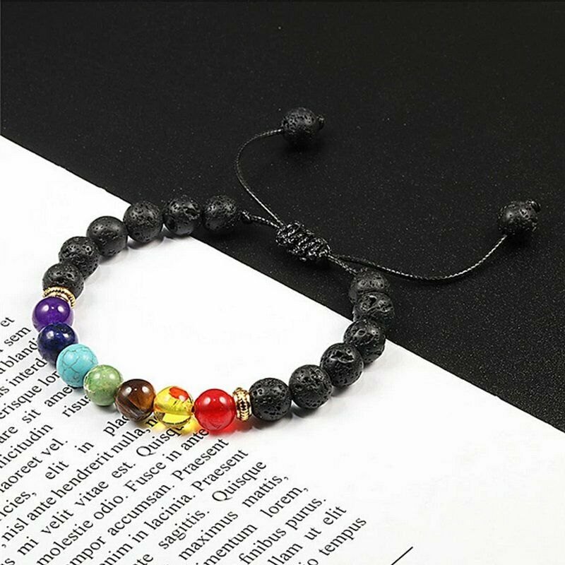 Vòng Tay Chuỗi Hạt Đá Chakra Tự Nhiên 7 Sợi Có Thể Điều Chỉnh Cho Nam Và Nữ