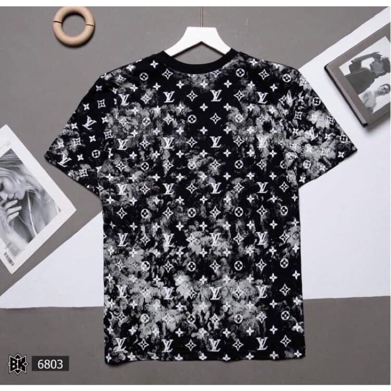 Áo Phông Loang LV Unisex Tay Lỡ Cổ Tròn Form Rộng Nam Nữ Freesize- Áo Thun Mặc Nhà Đi Chơi Basic Năng Động Trẻ Trung