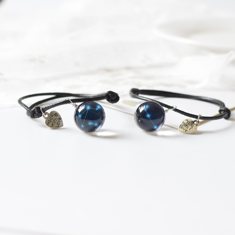 [Hàng Sẵn] Vòng Tay Dây Rút Mặt Đá GALAXY phát sáng Độc đáo