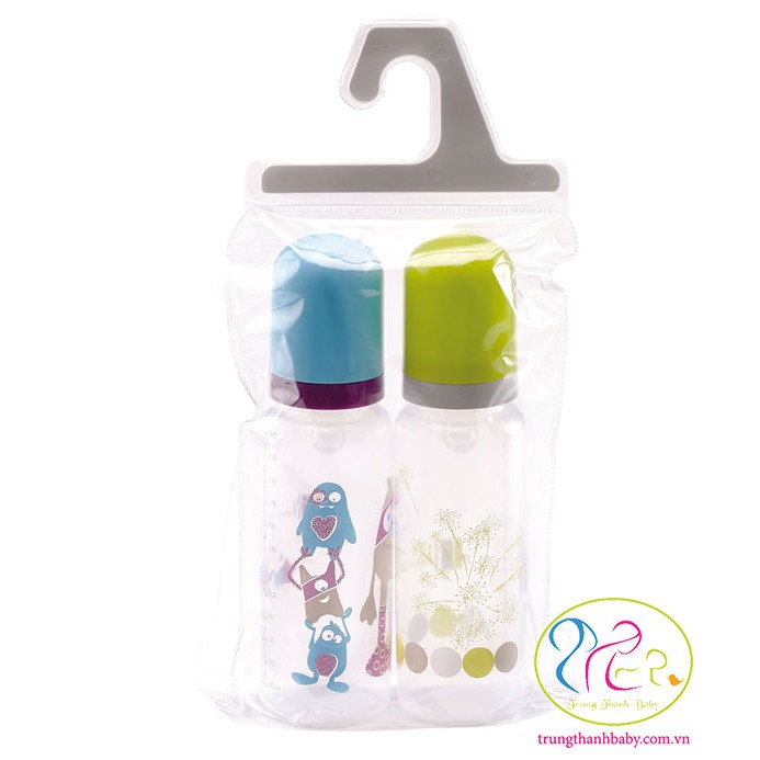 Bộ 2 bình sữa nhựa 240ml Thermobaby REF1877