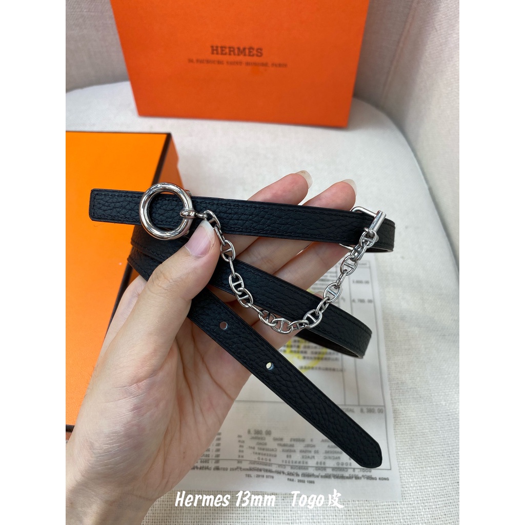 Thắt lưng da nữ thương hiệu thời trang cao cấp Hermes HM Mini Constance chất liệu da thật size 1.3