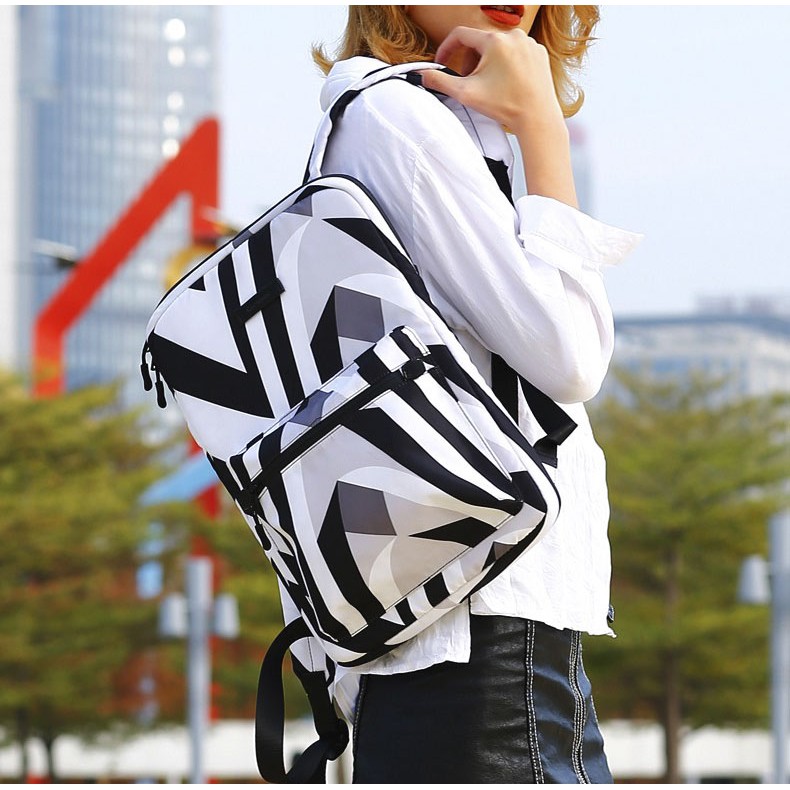 [FREESHIP] Balo chống sốc laptop Cartinoe Spotlight 15.6" đen trắng | BigBuy360 - bigbuy360.vn