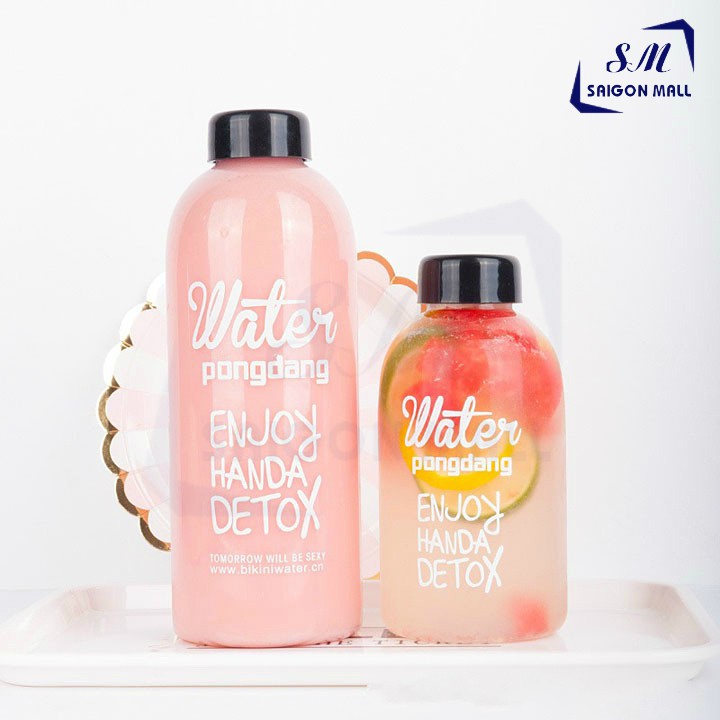 [Mã 155LIFESALE giảm 8% đơn 99K] Chai thủy tinh đựng nước DETOX PONGDANG 1000ml