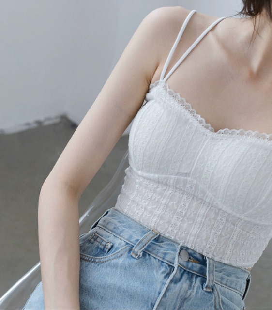 femi.lab áo ren 2 dây có mút freesize, áo 2 dây (lace top) | BigBuy360 - bigbuy360.vn