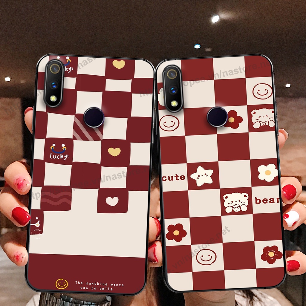 Ốp lưng Realme 3 / Realme 3 Pro trái tim hình gấu cute cá tính, giá rẻ, cực bền