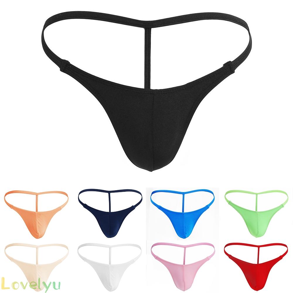 ◀READY▶Men Gay Sexy Summer Transparent Sheer Nylon G string Thongs Underwear Bikini Underwear Breathable# Good Quality