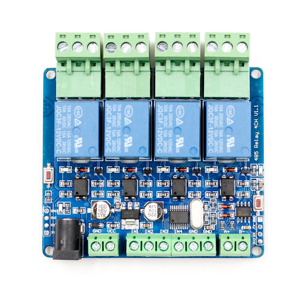 Modbus RTU 4 Way Relay Module DIY STM8S103 System 4 Road Input 485 Communication