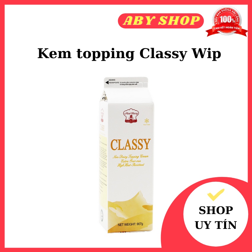 Kem Trang Trí ⚡ GIÁ SỐC ⚡ kem Topping Classy Whip 1L dùng để phủ và trang trí lên các bánh.