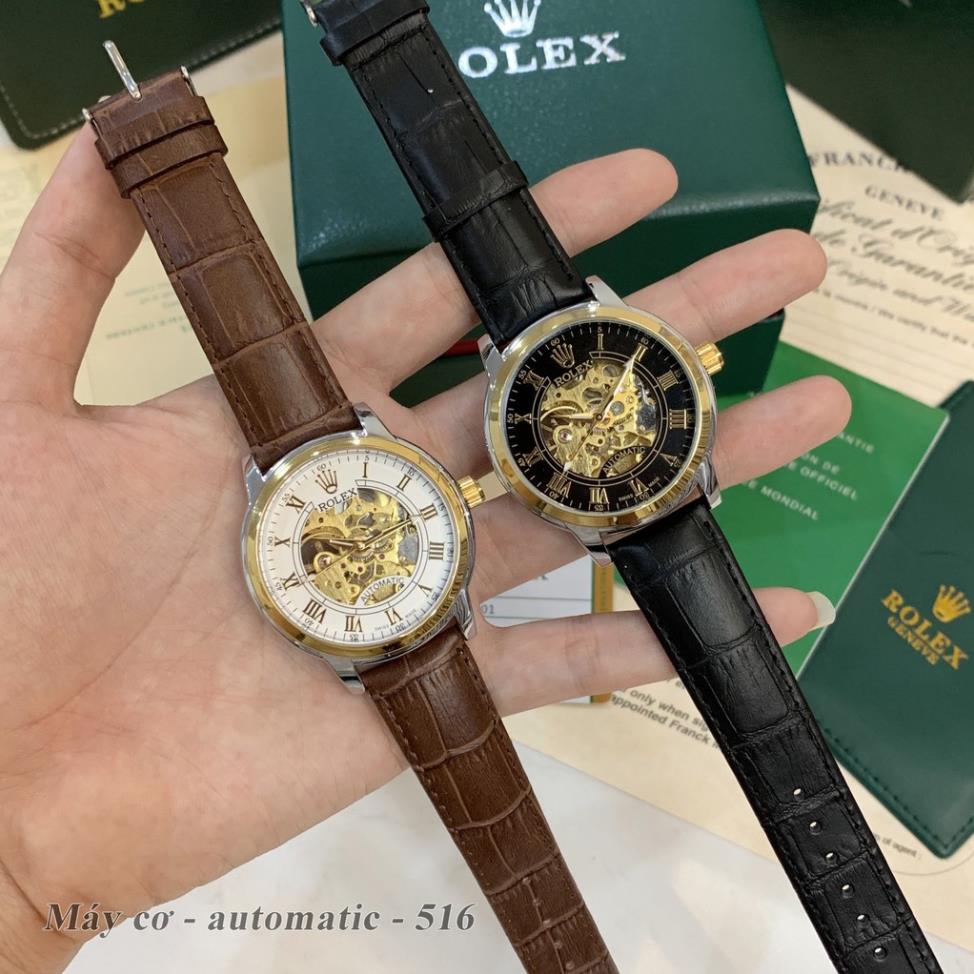 Đồng hồ nam Rolex mặt tròn máy cơ automatic dây da cao cấp DH516 Shop108 | BigBuy360 - bigbuy360.vn