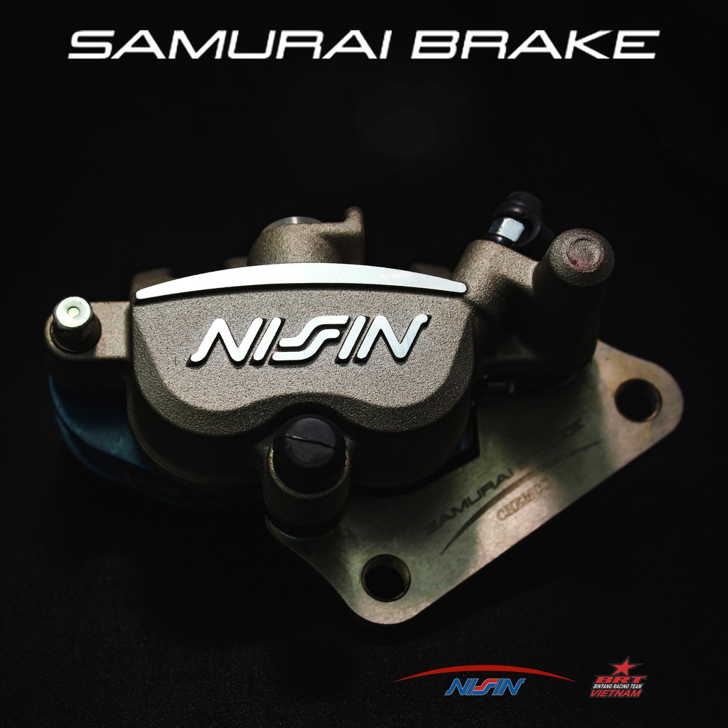 Cụm phanh heo dầu BRT Samurai 2 Piston dành cho nhiều dòng xe Winner/Exciter/Raider/Ex 155 2Pis Nissin - Hàng chính hãng
