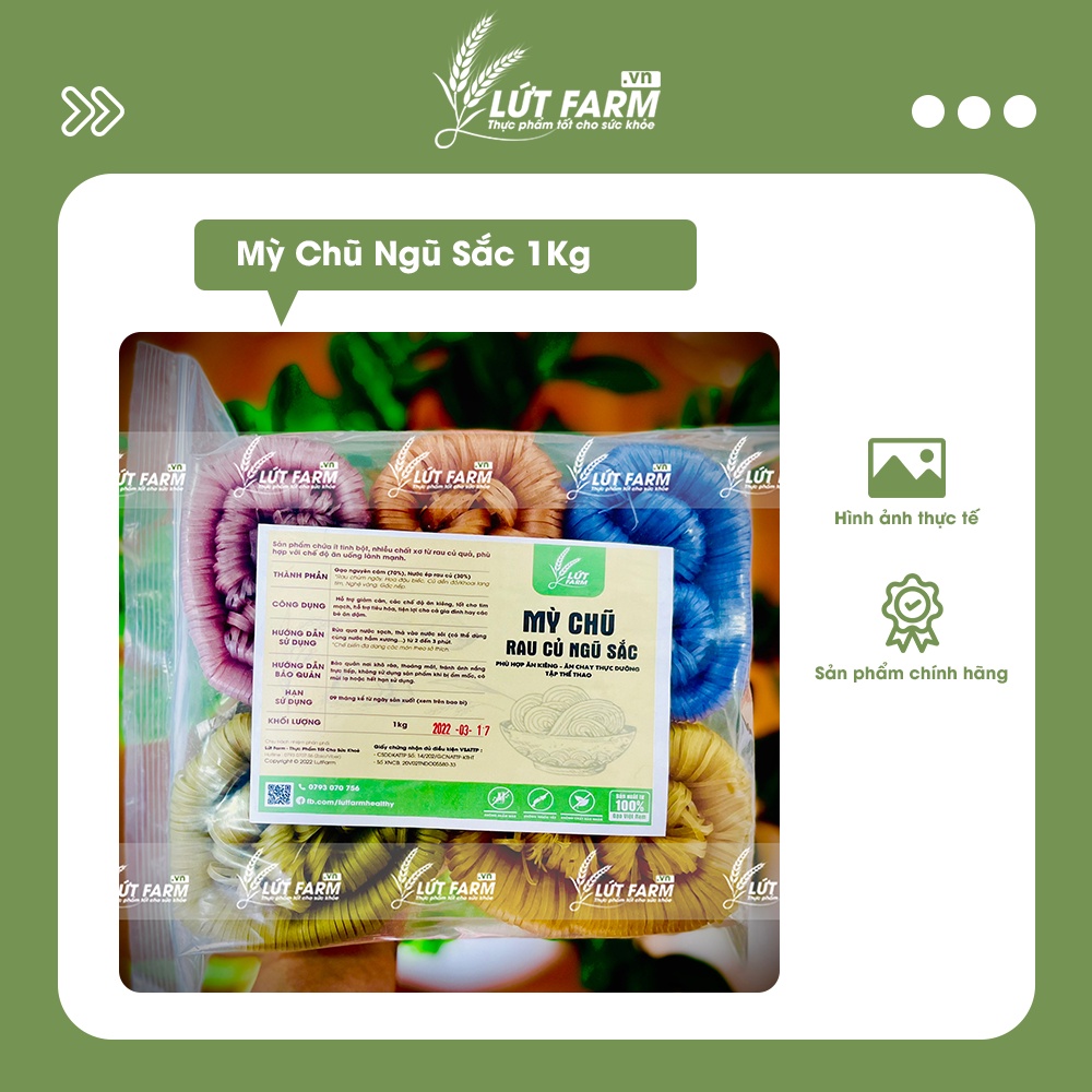 Mỳ chũ Rau củ ngũ sắc Lứt Farm 1KG