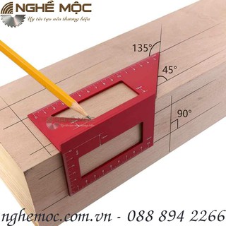 Thước nhôm đo góc 45/90 độ đa năng ( đỏ ) Mộc Vui