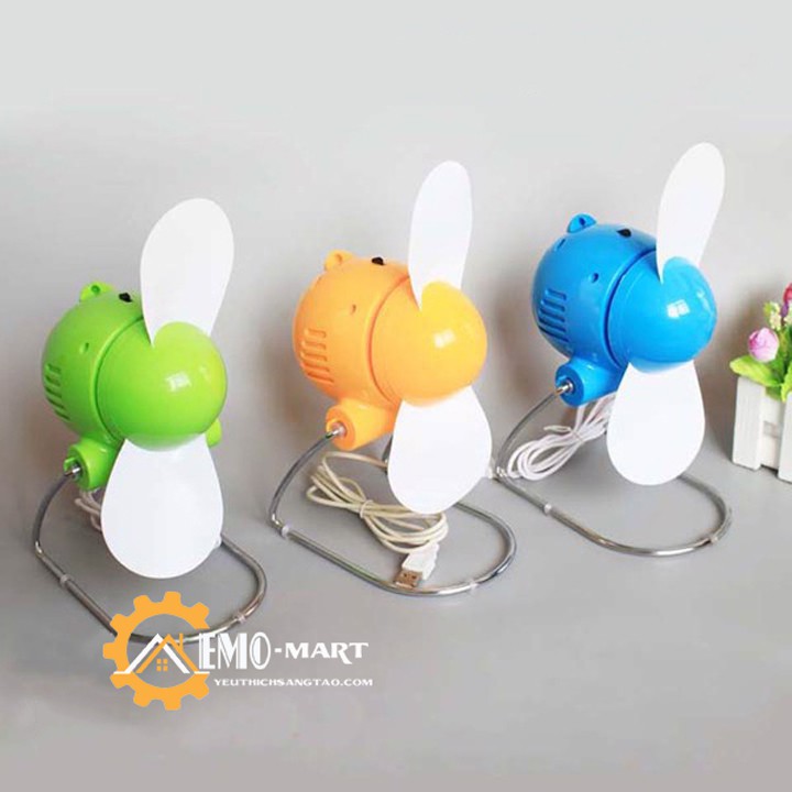 💥 Quạt con cóc mini cắm cổng USB 💥 Thiết kế cá tính - Tặng kèm 3 pin AAA